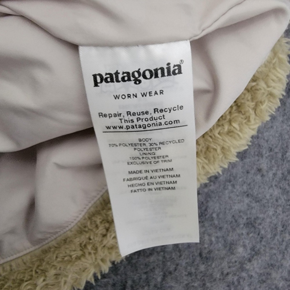 Patagonia Los Gatos Vest Womens XS El Cap Khaki Fuzzy Fleece Full Zip‎ Pockets - Picture 9 of 14